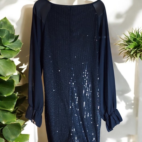 Vestido Lápiz SHEIN Curve Negro Lentejuelas 3XL Talla Grande Elastizado Fiesta Cóctel - Imagen 9 de 11