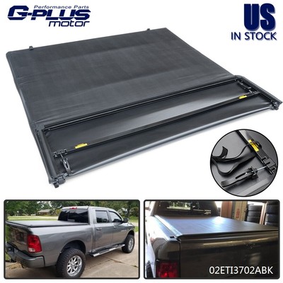 Black 5 7 Bed Soft Four Fold Tonneau Cover For 2009 2018 Dodge Ram 1500 2017 Ebay