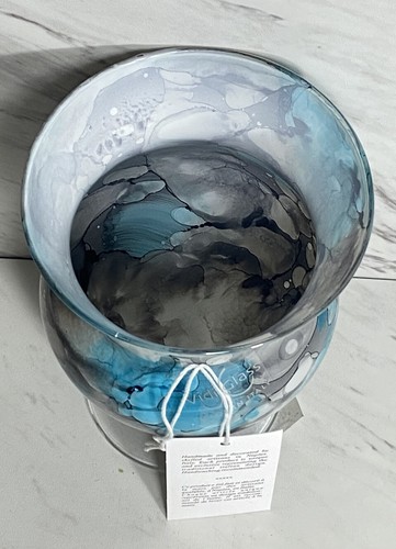 Didi Glas Neapel italienische handgefertigte Glasvase Neu mit Etikett 6" hoch mediterrane Farben - Bild 3 von 5