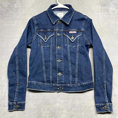 Hudson Signature Trucker Jacket Women's Small Blue Denim Long Sleeve Collared