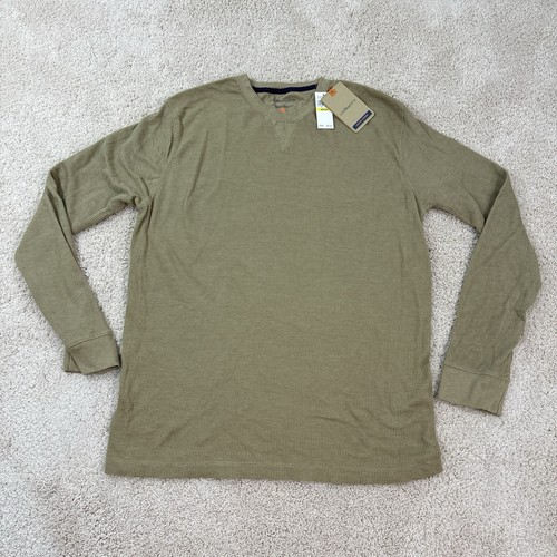 GH Bass & Co Herren Hemd M Grün Waffel Thermo Langarm Lagenlook Neu mit Etikett