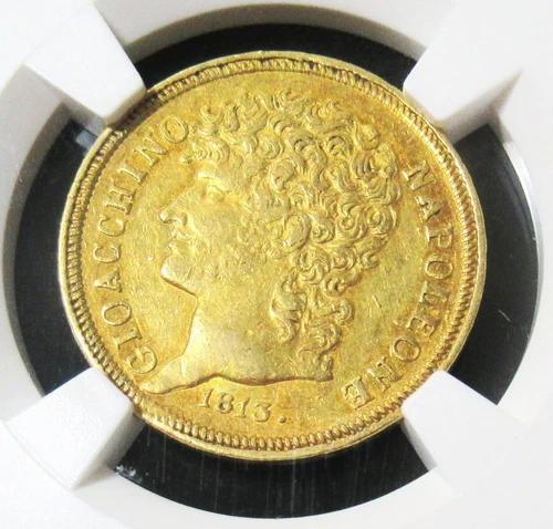 ITALY: Kingdom of the Two Sicilies. 1808-1815. AV 20 Lire 1813. NGC AU Details.