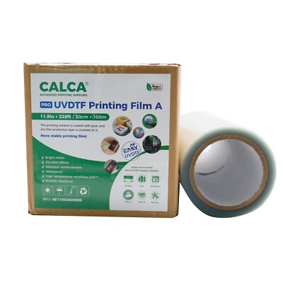 US Stock CALCA 11.8inx328' UV Crystal Label Sticker Printing DTF Transfer Film A