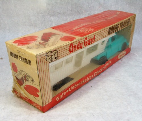 VINTAGE 1960'S ANDY GARD HOUSE TRAILER TRUCK PLASTIC TOY CAR MIB - Picture 3 of 4