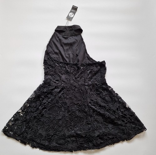 BOOHOO BOUTIQUE Lace Dress Size 14 BNWT Black Hallter Neck - Picture 5 of 8