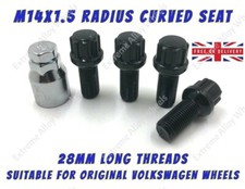 Schwarze Alufelgen Sicherungsschrauben passend für VW Amarok Arteon Beetle Golf M14x1,5 Radius