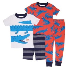 Carters Toddler Boys Size 2T 4 Pc Snug Fit Pajama Set NWT All Over Alligators