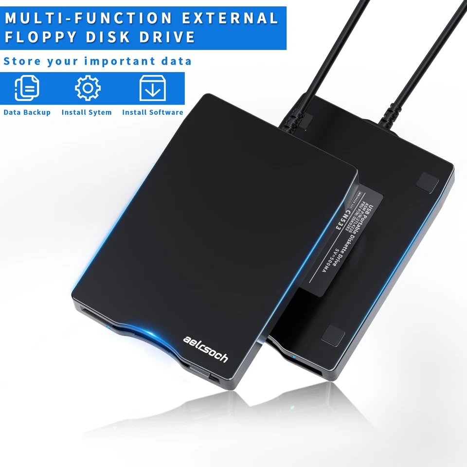 Diskettenlaufwerk Externes Diskettenlaufwerk 1,44Mb USB Für 3.5 Zoll Disketten - Bild 3 von 4