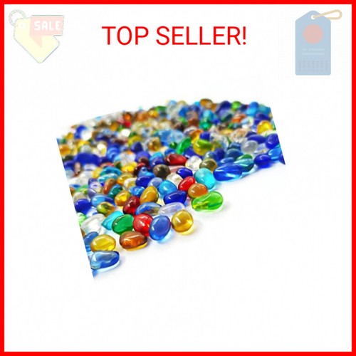 Keedolla Colorful Clear Sea Glass Pebbles Aquarium Gravel Fish Tank Rocks Small,