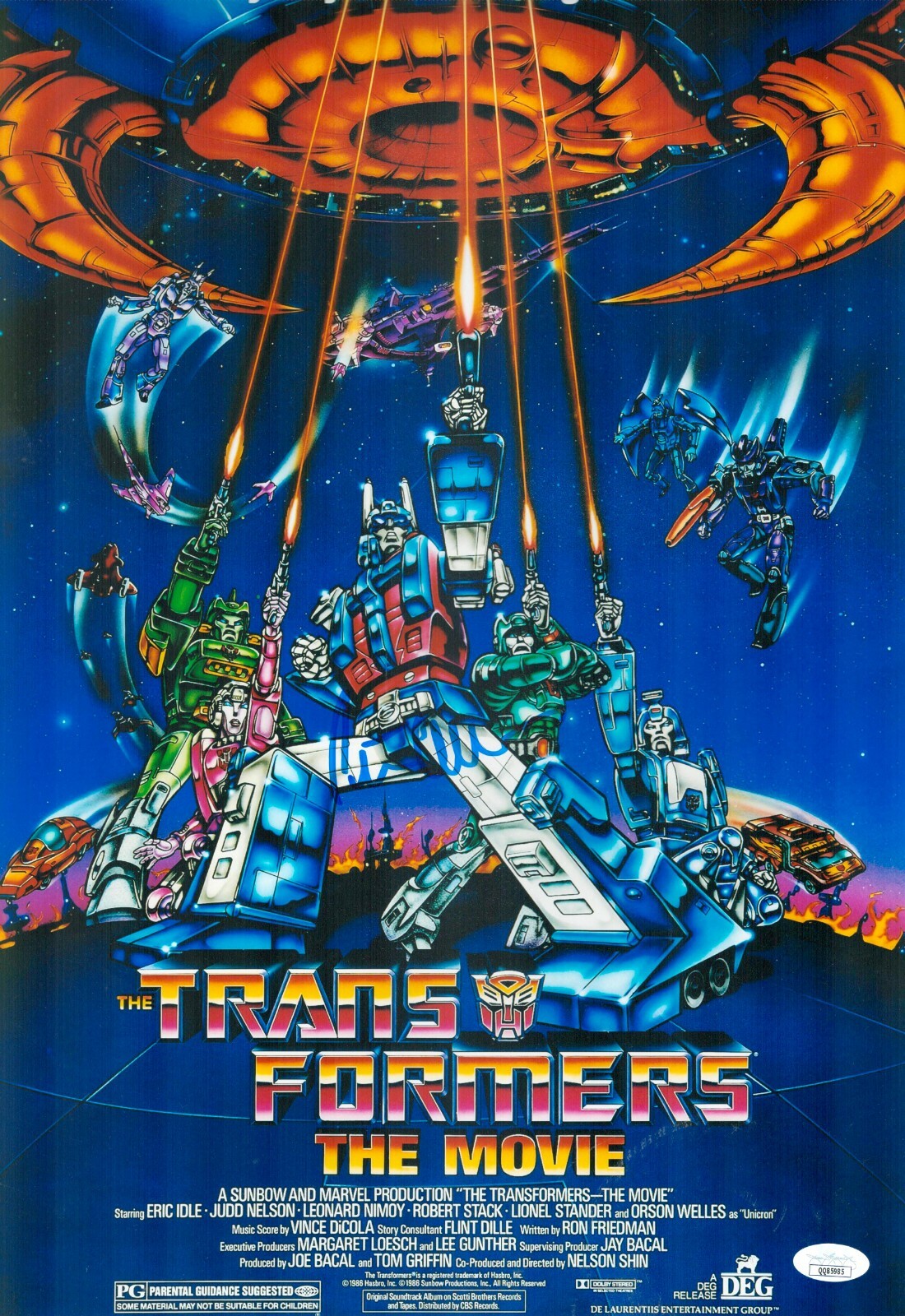 Peter Cullen Autographed Signed 12x18 The Transformers "Optimus" Authentic JSA COA 