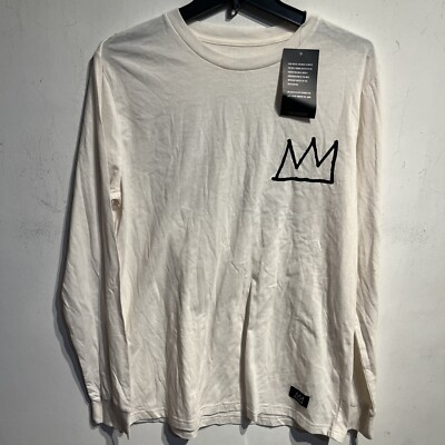 NWT Jean-Michel Basquiat Long Sleeve T-shirt Men Small Cream Multicolor Graphic