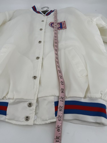 New Vintage 80s Adidas Snaps Stripes Satin Bomber Coat Jacket Trefoil Adult XL - Picture 14 of 15