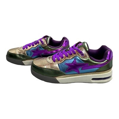 A Bathing Ape BAPE Roadsta Metallic Green Purple Size 9.5  display picture 3