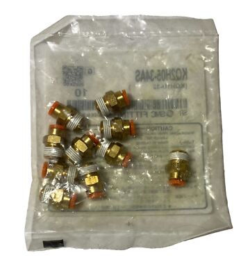SMC Fittings KQ2H05-34AS Male Adapter, 3/16''.,Tube x MNPT - 10Pcs - New