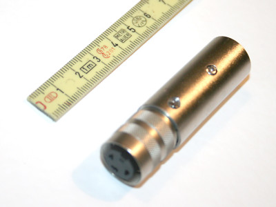 Kompakt! Kleintuchel w - XLR m Adapter Hardware f. Sennheiser MD421/441 u.a.
