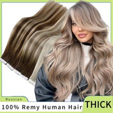 Straight Invisible Tape In Human Hair Extensions 100 Real Remy 12 14" 16" 100PC