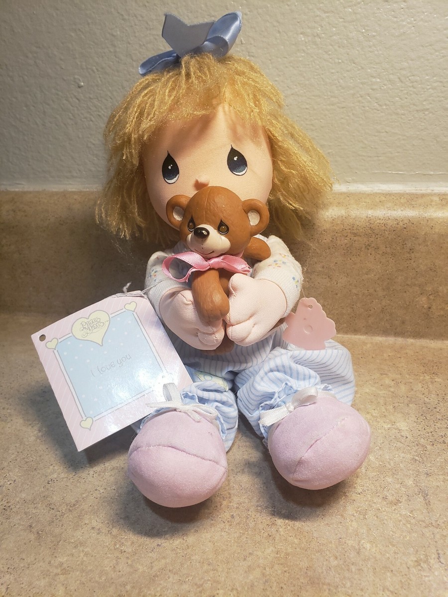 Vintage Precious Moments Doll With Teddy Bear From Applause