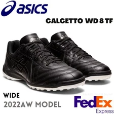 Asics Futsal Turf Shoes CALCETTO WD 8 TF 1113A008 002 Black x Gunmetal WIDE