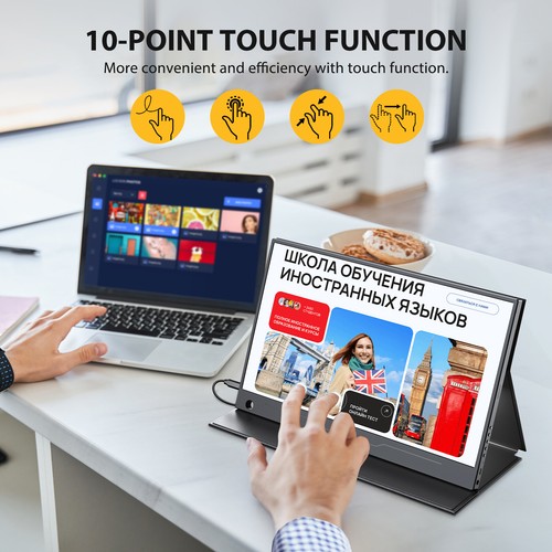 14 Zoll Touch Screen Tragbarer Monitore 1920*1080 Zweiter Bildschirm Für Laptop - Bild 2 von 10