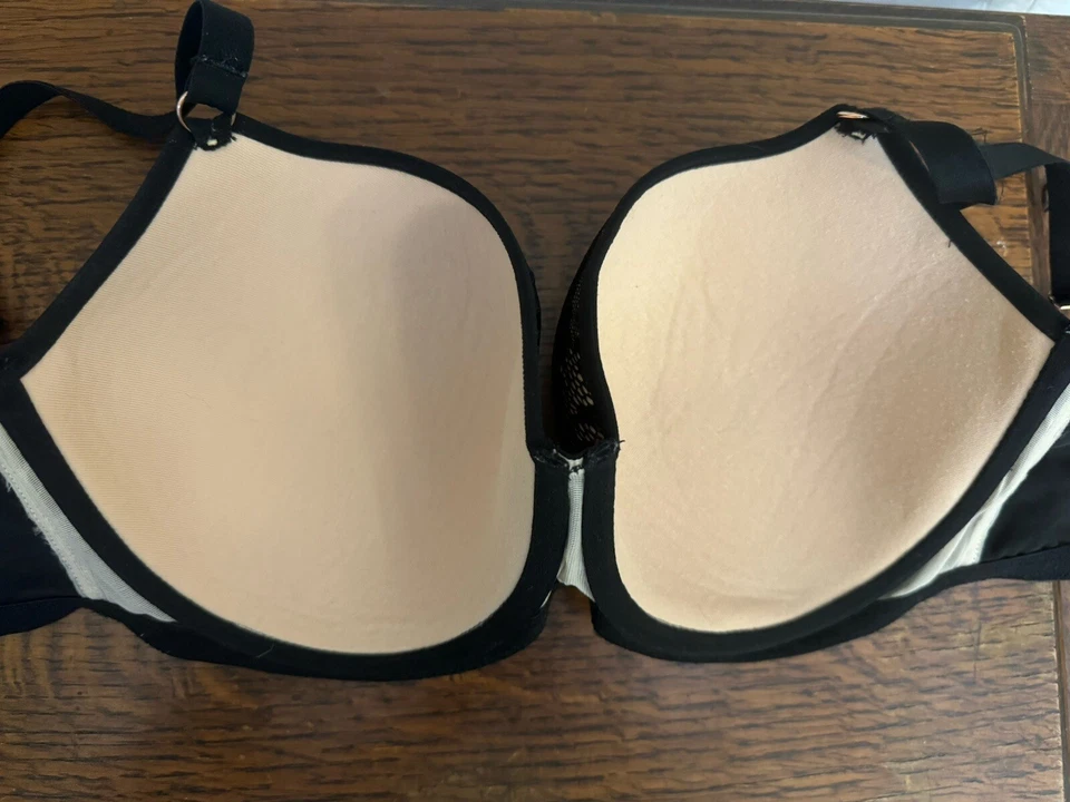 Sujetador Panache Idina Balconette Con Aros Negro Beige Encaje EE. UU. Talla 32FF Foto 4 de 4