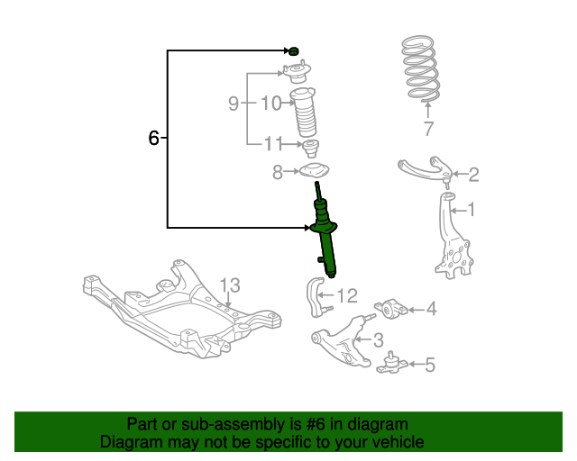 Genuine Lexus GS 2006-2007 AWD Front Shock Absorber Left