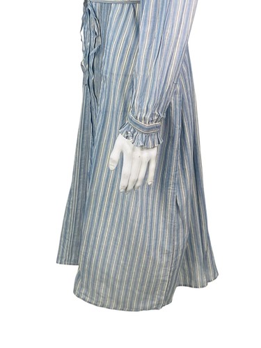 Doen Women's Lorena Monte Isola Striped Pleated Cotton Maxi Midi Gown Dress L - Picture 10 of 18