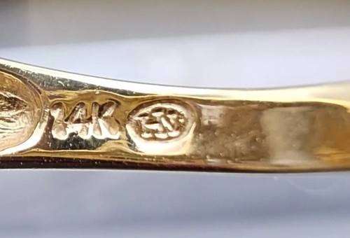 14k .585 Gold YG Tanzanite Heng Ngai HN Marquise Sz 7.25 Ring - Picture 5 of 7