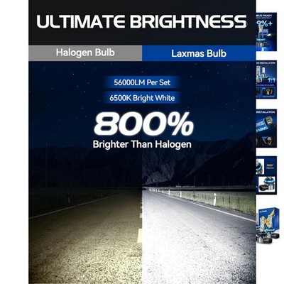 Upgrade with LM1A 9005 H11 Bulbs - 900% Brightness, 68000 Lumens, Plug and Play
