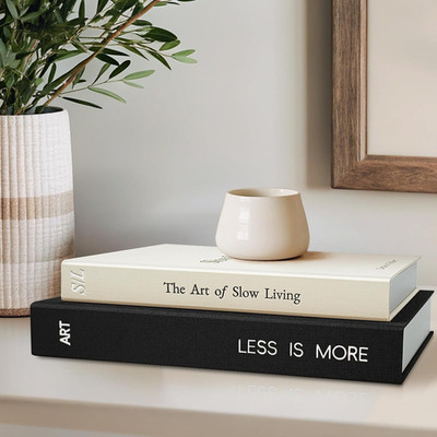 Minimalist Decorative Books - Fake Books Storage Box for Decoration - Set of 2 L
