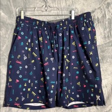 NWT Hurley swim trunks men's Navy Graphic Swim Shorts new XXL volley swim shorts