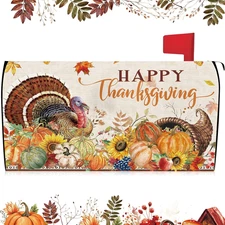 Fall Mailbox Cover Magnetic Thanksgiving Post Box Decor Standard Size 20 X 18 In