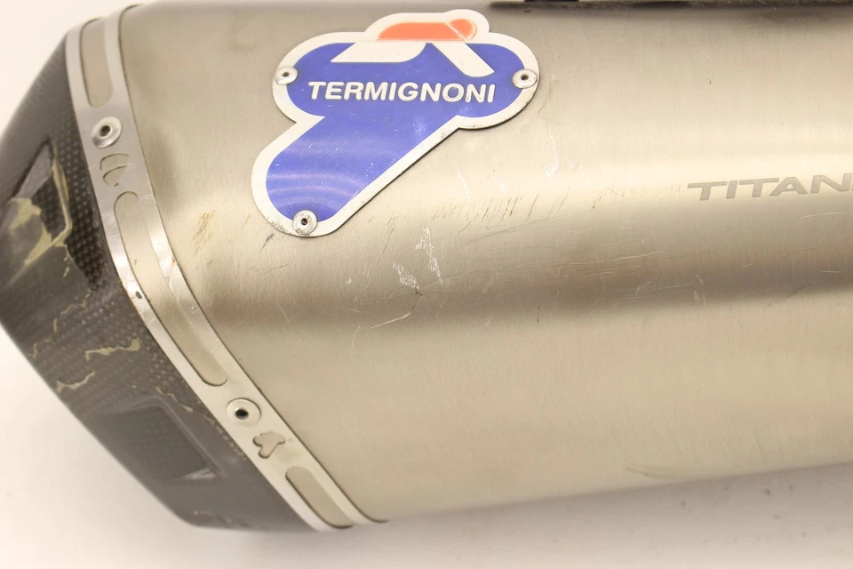 Ducati Hyperstrada 2013 fabricante original Termignoni tubo de escape silenciador lata antideslizante titanio Foto 4 de 4