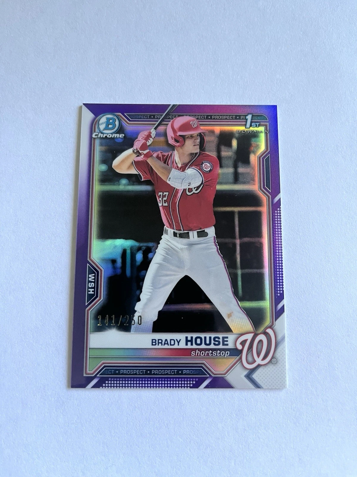 2021 Bowman Draft BRADY HOUSE 1st Bowman Chrome PURPLE #/250
