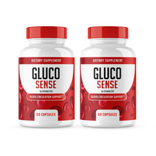  2 Pack Gluco Sense Blood Support Capsules, GlucoSense Glycogen 120 Capsules 