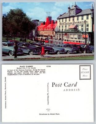 Place D Armes Quebec City Canada Hotel Chateau Normande Postcard