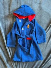 Vintage Children  s Winnie The Pooh Long Sleeve Blue Red Robe Made In USA 4T 5T