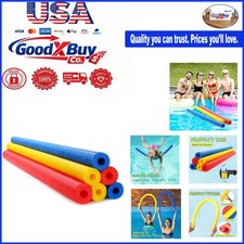 6 Pack Pool Noodles Bright Foam Tubes for Adults 40x1.6 Inch Bulk Floaties Po...