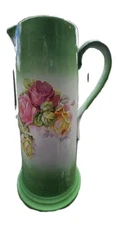 Vintage Roses 12.5"T6"W Porcelain Pitcher Tankard Urn Ewer Pot "The Colonial Co"