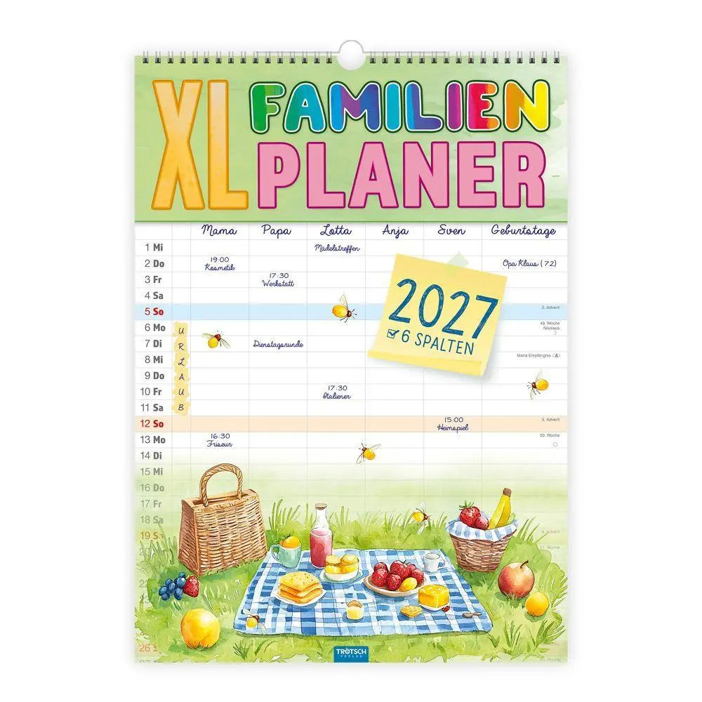 Trötsch Verlag Gmbh Trötsch - Großbildkalender Xl Familienplaner 2027 Mit 6 Spalten - Image 6