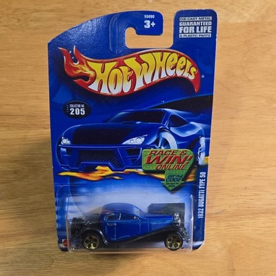 Hot Wheels 1932 Bugatti Type 50, 2002 Mainline, 1:64, Blue/Black