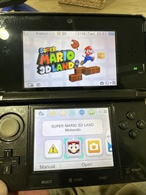 Nintendo 3DS Black /Gray System Mario Kart 7, Super Mario 3D Land Pool Museum DS