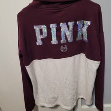 Women's Victoria's Secret Pink Quarter Zip Pullover Size L