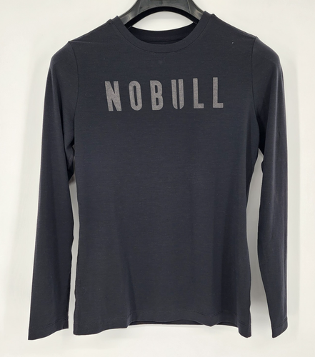 NOBULL Hemd Herren Small Schwarz Langarm Performance Leicht Freizeit Training