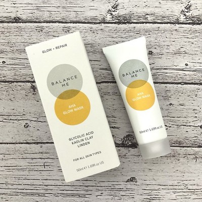 Balance Me AHA Glow Mask 50mL / 1.69 fl oz Full Size NIB Sealed Glycolic Acid