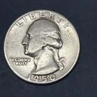 Washington Silver Quarter US 25C - 90% Silver 1950