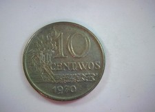 Brazil 1970 10 centavos Brazil 10 Centavos (Second Republic) - Map of Brazil / v