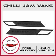 Vw T6.1 Transporter Van Facelift Front Fender Door Emblem Pair In Black