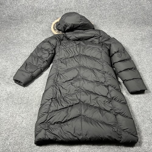 Marmot Coat Womens Large Black 700 Fill Down Long Hood Faux Fur Puffer Parka - Picture 18 of 18