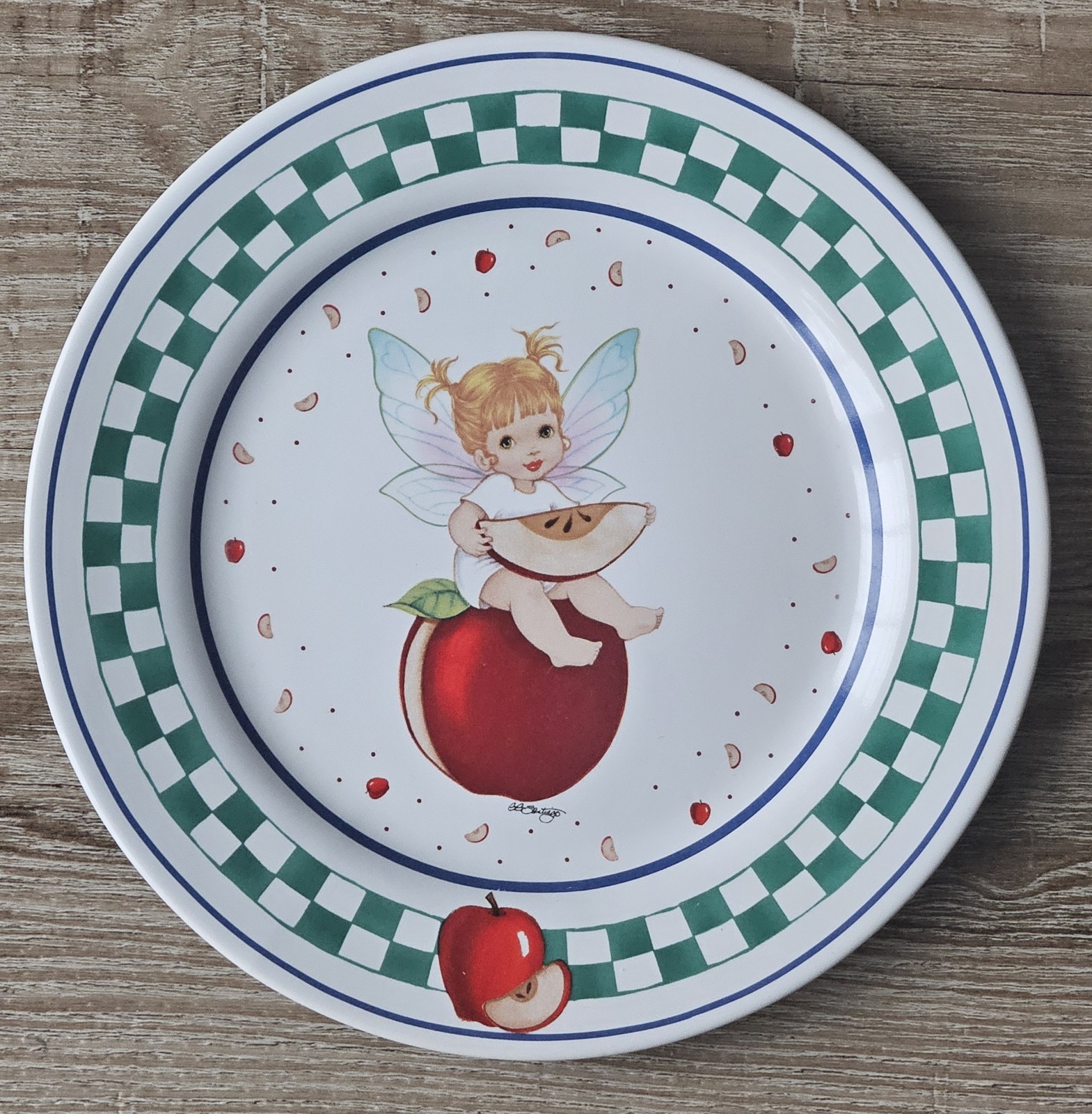 Enesco My Little Kitchen Fairies 2003 'Apple of My Eye' Fairie 8" Plate RARE HTF