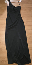 Windsor Black One Shoulder Maxi Dress Sleeveless Size M Polyester